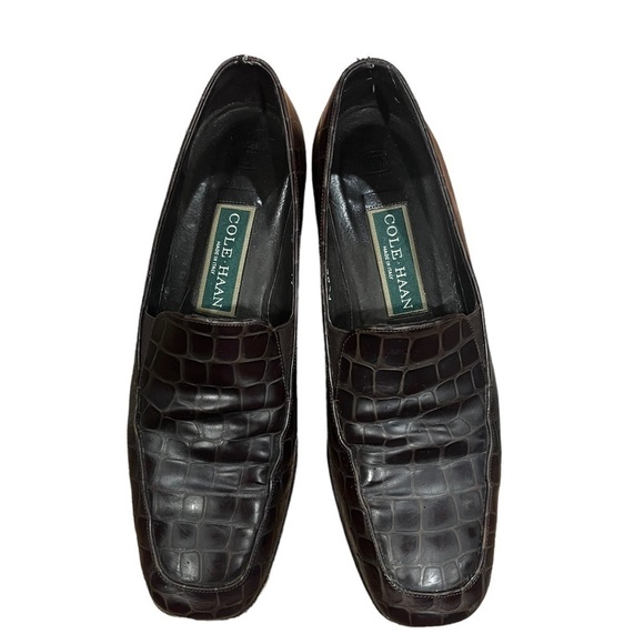 Cole Haan Bown Womens Crocodile Print Loafers Flat Leather Size 7 B - Picture 2 of 9